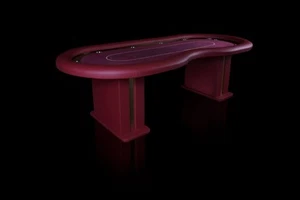 Bespoke poker table custom made gold racetrack cup holders leather legs - Picture 1 of 8