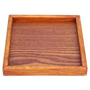 Small Portable Square Shape Solid Wood Tea Coffee Snack Dinning Serving Tray - Picture 1 of 11
