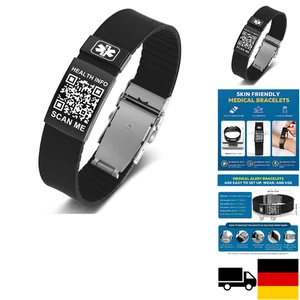 QR-Code Armband | Medizinische Notfall-ID | Titan-Stahl - Bild 1 von 7