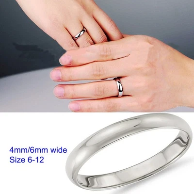 Anillo de boda liso de 6 mm de ancho hipoalergénico relleno de oro de 18 quilates genuino talla 6 N253 Foto 1 de 3