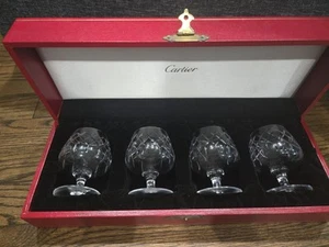 Original Cartier geschliffenes Kristall 4 Schnaps Schnaps in Box - Bild 1 von 7