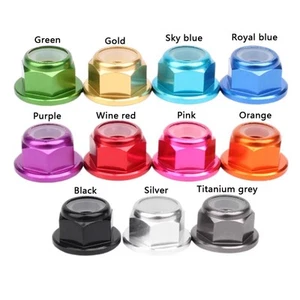 M2 M2.5-M8 Anodized Aluminium Alloy Nylon Insert Self Lock Nuts Hex Flanged Nuts - Picture 1 of 7