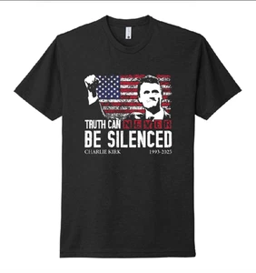 Charlie Kirk Truth Can Never be Silenced USA Flag Shirt - Picture 1 of 6