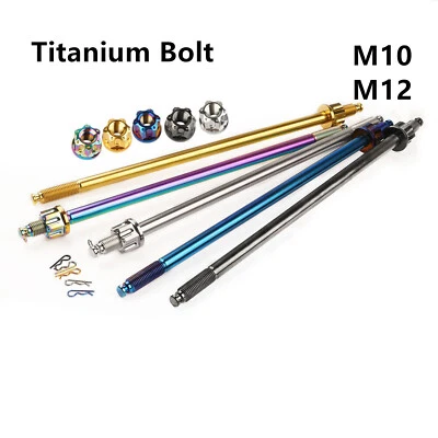 Rodillo de eje de titanio para motocicleta con tuercas M10 M12*230/260/280/320/340/370 Foto 1 de 4