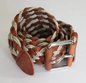 Banana Republic Retro Gürtel Kordel Leder Gewebt Unisex 41" Lang Verstellbar Neu - Bild 1 von 9