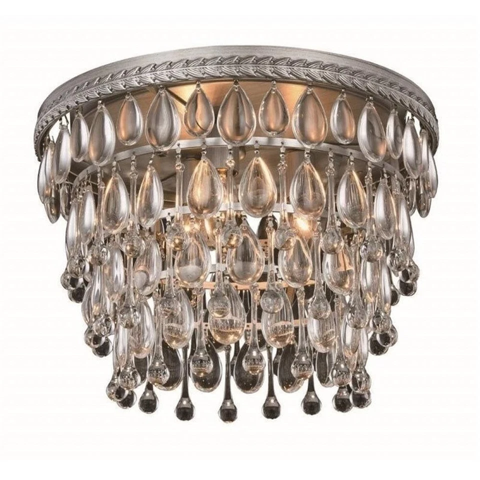 Elegant Lighting Nordic 15" 3 Light Royal Crystal Flush Mount - Image 1 of 1