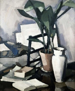 Samuel John Peploe ""Aspidistra"" graues Kunstwerk PAPIER oder LEINWAND bildender Kunstdruck - Bild 1 von 4