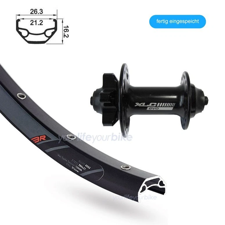 BIKE-PARTS 26" VORDERRAD 100mm QR MOUNTAIN BIKE TREKKING 26-559 SCHEIBENBREMSE - Bild 1 von 1