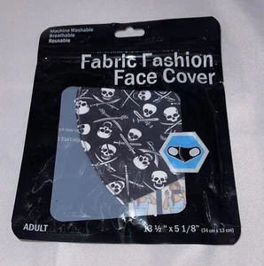 Washable Fashion Face Covering Mask - Adult Size - Pirate Skull & Swords - Picture 1 of 2