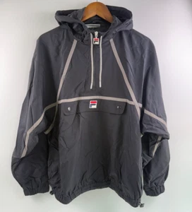 Fila Men 80s Retro Pullover Quarter Zip Hooded Anorak Astor Jacket Black M NWT - Picture 1 of 14