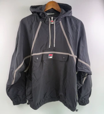 Fila Men 80s Retro Pullover Quarter Zip Hooded Anorak Astor Jacket  Black M NWT - Image 1 of 4