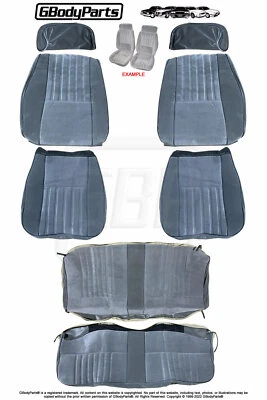 Juego de cubiertas de tapicería de asiento de cubo Turbo Regal 86-87 reposacabezas delantero trasero - GRIS Foto 1 de 2