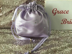 BORSA DOLLY LAVANDA DIAMANTE DUCHESSA RASO CAMERIERA.PROM FIORE RAGAZZA * MADE/SELLER UK* - Foto 1 di 6