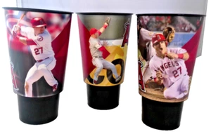 Set of 3 MLB LA Angels Mike Trout Stadium Cups - Trout Collector Series 2015 - Picture 1 of 5