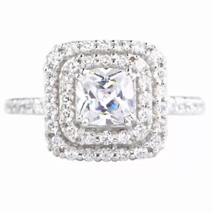 2.80 Carat D/VVS1 Cushion Shape Solitaire Engagement Ring In 925 Sterling Silver - Picture 1 of 14
