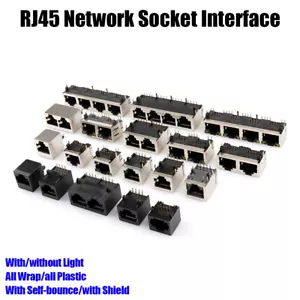 RJ45 Female Socket Ethernet Port Network Connectors 8P8C Single Multiple styles - Picture 1 of 37