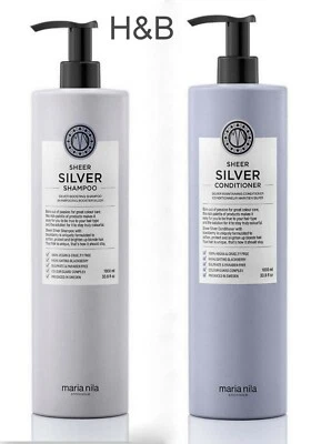 Maria Nila durchsichtiges silbernes Shampoo und Conditioner 1L UK Lagerbestand