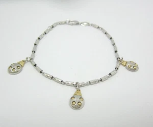 STUNNING LADIES 14K MULTI-TONE GOLD (7-1/4") LADY BUG BRACELET JEWELRY      4.9G - Picture 1 of 7