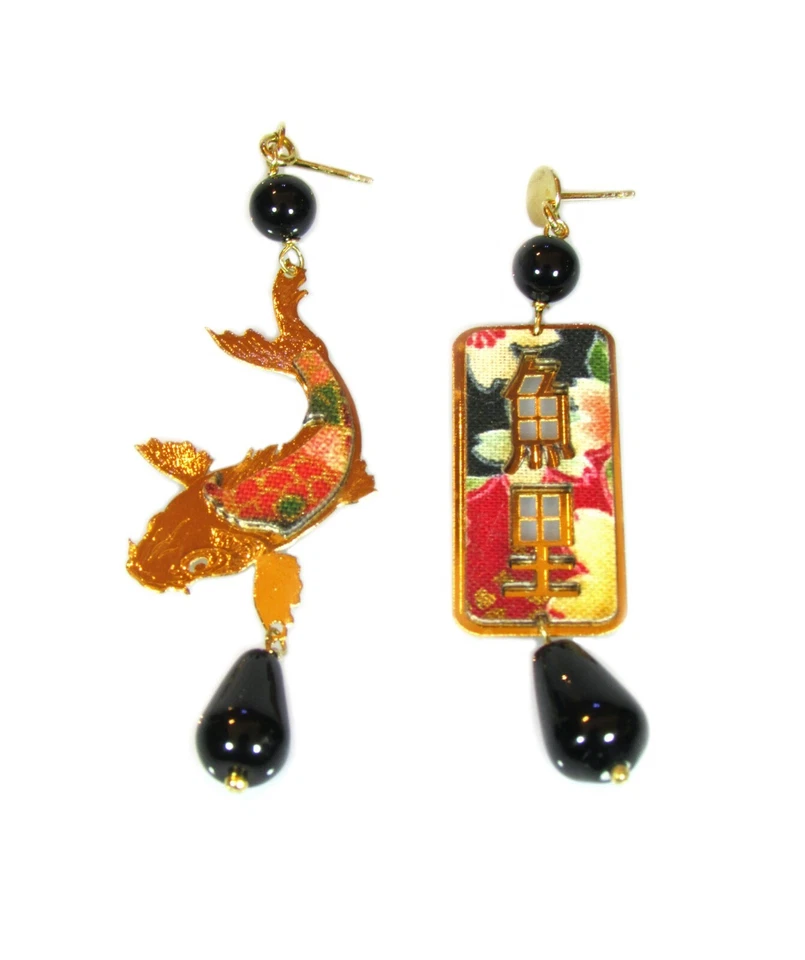  Orecchini Carpa Argento Mini Rubino - Immagine 1 di 1