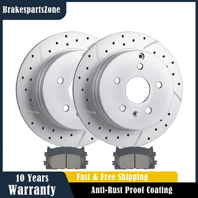 Fit for Chevrolet Equinox Rear Brake Rotors and Pads Kit Brakes Drilled Slotted - Image 1 of 4