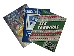 Vintage Programm Eislaufen Karneval 1935 & 1936 & 1938 Chicago Stadium  - Bild 1 von 17