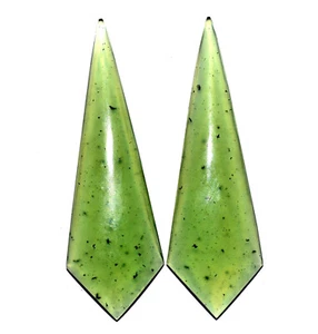 Natürlicher Serpentin ausgefallenes Dreieck Paar 42x13 mm 21,91 cts lose Edelsteine - Bild 1 von 6