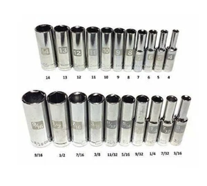 Nuovo Craftsman 21 pz 1/4" unità SAE e metrica 6pt EZ lettura presa profonda set - Foto 1 di 2