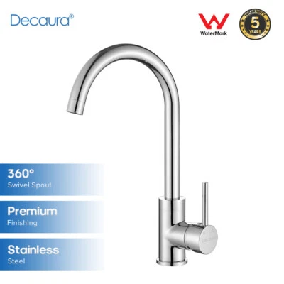 Decaura Kitchen Mixer Tap Sink Taps Laundry Faucet Chrome Swivel Gooseneck - image 1 of 4