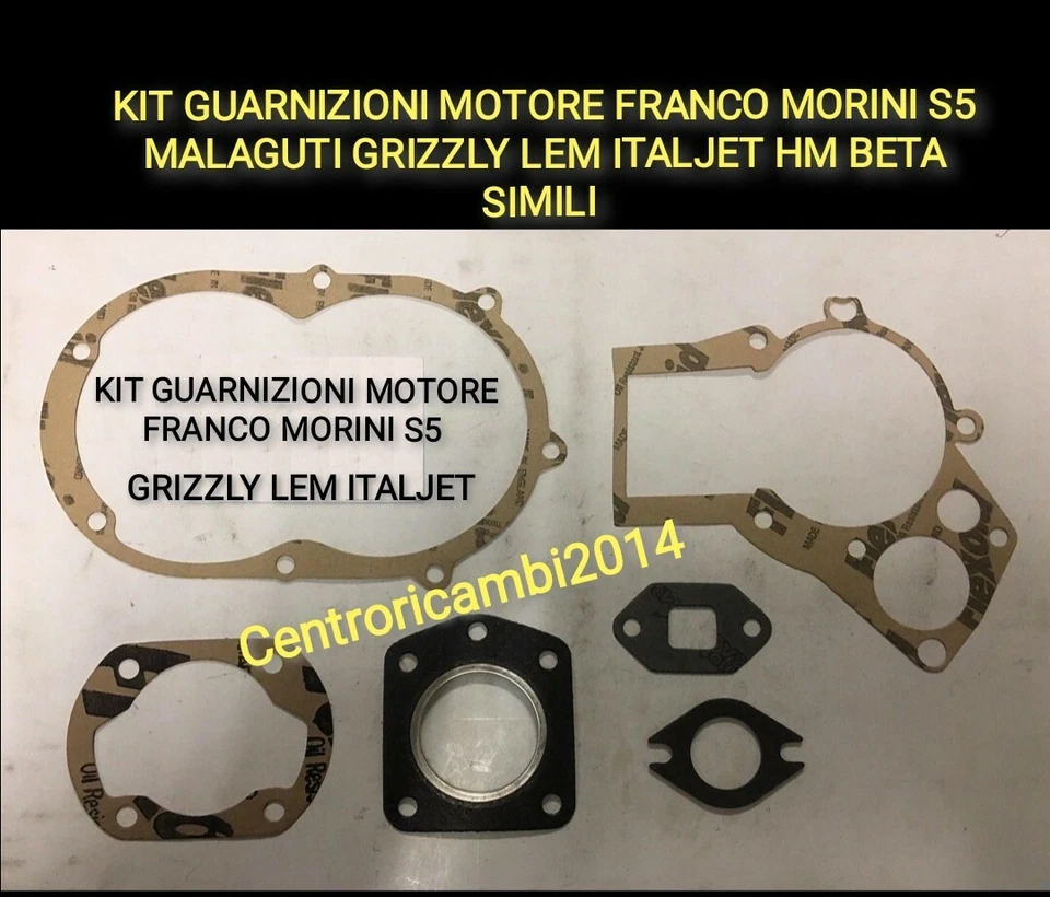 PER MOTORE FRANCO MORINI S5 KIT Guarnizioni Motore Malaguti grizzly Lem ITALJET 50 Per FRANCO Morini S5N S5