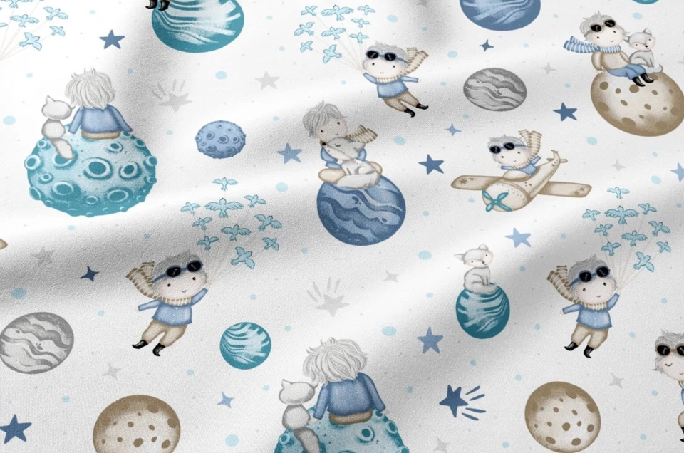 FITTED SHEET FOR COT bed bedside crib boy on  planets  blue sky mattress cover - Image 1 of 1