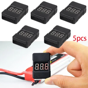 5 Stck. 1-8S Lipo Akku Spannungsprüfer Monitor Niederspannung Summer Alarm schwarz - Bild 1 von 12