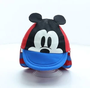 Disney Boys Red Geometric Polyester Boshi Size S - Mickey Mouse Ears Swimming Be - Picture 1 of 10