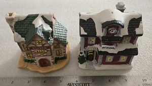 Vintage Collectable Christmas Village Tavern House Porcelain And One Free - Picture 1 of 7