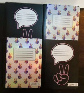 4X Yoobi Peace Sign Composition Notebooks 100 College Ruled Sheets Each New - Picture 1 of 5