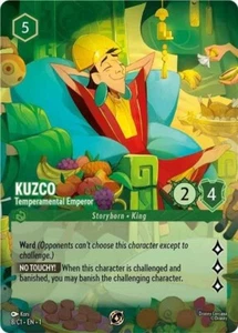 Disney Lorcana Challenge Kuzco - Tarjeta Promocional Emperador Temperamental Nueva Casi Como Nueva - Imagen 1 de 1