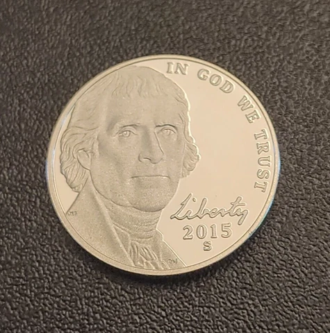 2015 S Proof Jefferson Nickel ~ From a Proof Set - Light Toning - Lot A Cover