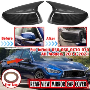 New Carbon Fiber M3 Style Side Mirror Cover Cap For Infiniti Q50 Q60 2014 -21 - Picture 1 of 9