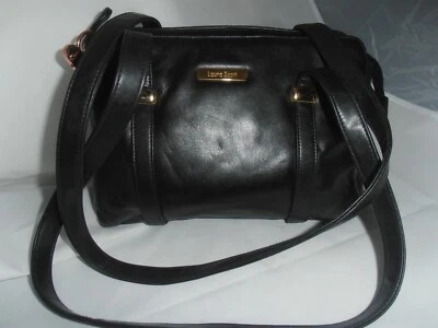Laura Scott средний размер организованный черный кожаный наплечная сумка - Изображение 1 из 4