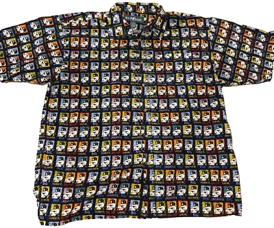 Camisa Hawaiana Big Dogs Para Hombres Talla XL Estampillas Patrón Artístico Azul Multicolor Foto 1 de 4