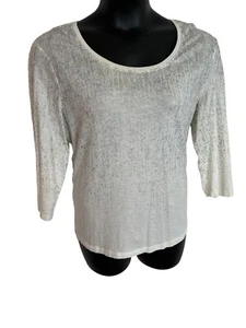 Chicos Zenergy Slinky Weiß Silber Top Gr. 3 (XXL) Glitzer Stretch L/S E372 - Bild 1 von 10