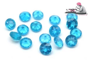 Natural Neon Blue Apatite 2mm Round Faceted Loose Gemstone 10 Pcs - Picture 1 of 9