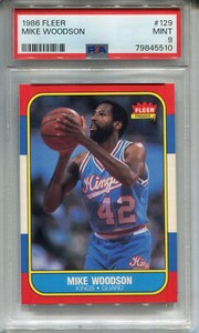1986 Fleer #129 Mike Woodson PSA 9 MINT Sacramento Kings