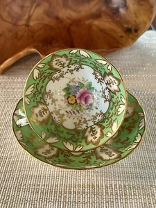 Rare Tuscan Fine English Bone China Tea Cup And Saucer Pink And Green Floral - Picture 1 of 11