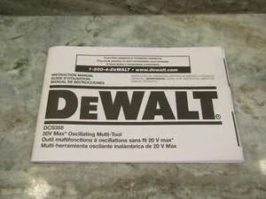 Multiherramienta oscilante inalámbrica DeWALT - 20V DCS355 - MANUAL DEL PROPIETARIO - Imagen 1 de 2