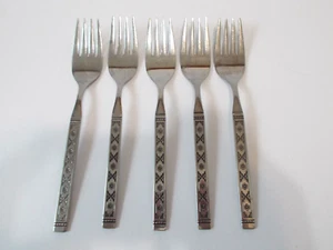 Oneida Distinction Stainless Lisbon Set of 5 Salad Forks 6 1/4" Flatware - Picture 1 of 5