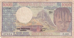 Camerún, 1000 francos, 1980, bien, p16c, número de serie: C29 37834 - Imagen 1 de 2