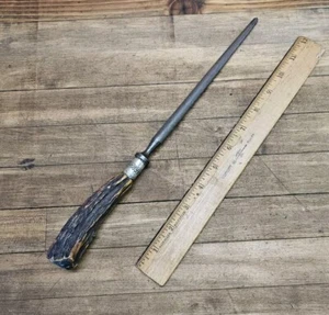Vintage Knife Sharpening Steel Rod 14" Bone & Sil Butcher Cleaver Edge Tool ☆USA - Picture 1 of 3