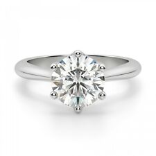 1.00 Carat Stunning Round Real Diamond Engagement 950 Platinum Ring Size 5 6 7 8