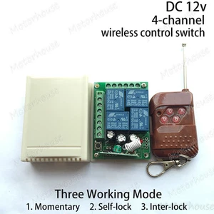 DC 12V 10A 4CH Channel Wireless RF Remote Control Switch Transmitter + Receiver - Picture 1 of 9