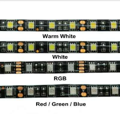 Black PCB LED Strip 5050 IP20 NO-waterproof DC12V 60LED/m 5m/lot Flexible Light